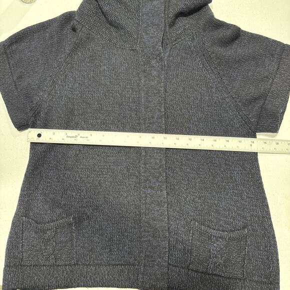 Woolworths Women's Wool Blend Cardigan Sweater Short Sleeve Collared Size S Navy - Picture 7 of 12